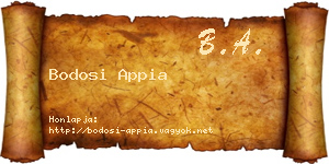 Bodosi Appia névjegykártya